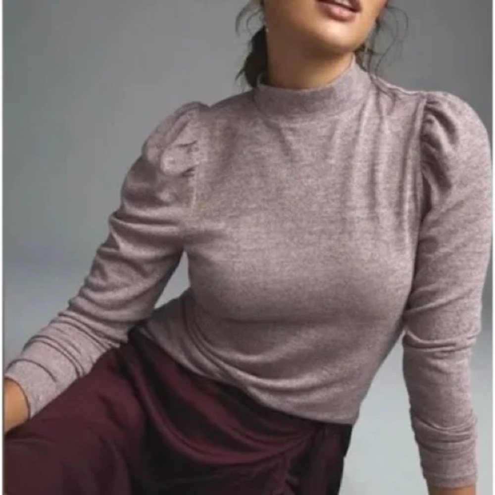 NWT Anthropologie Dolan Mock Neck Long Sleeve Top in Lilac Small